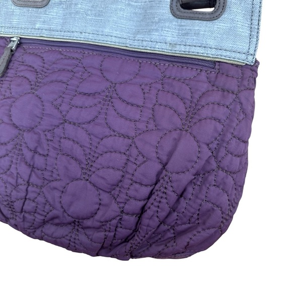 Fossil Purple Quilted Tote Satchel Handbag - Picture 6 of 8